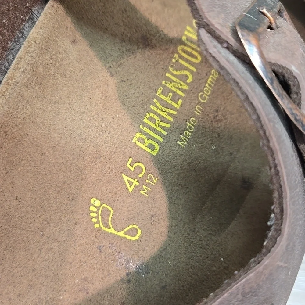 Birkenstock Mens Milano Leather Brown Sandals Shoes Slide Sz 45/12 Regular